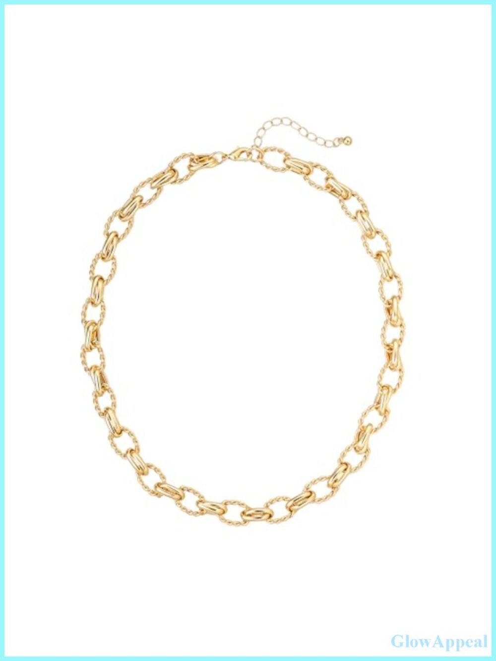 Gold Plated Twisted Rope Link Necklace for Women Layering